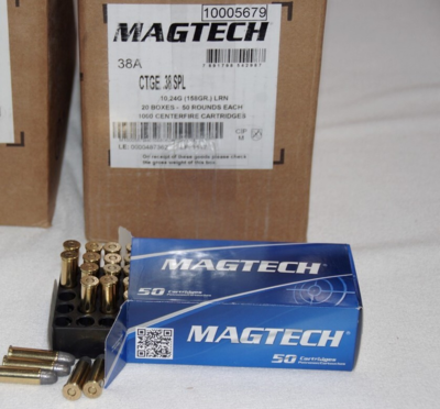 Brugs-ammunition: MAGTECH - .38 SPL.