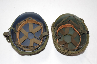 Dansk/Amerikansk stål hjelme med camouflage net (2 stk.)