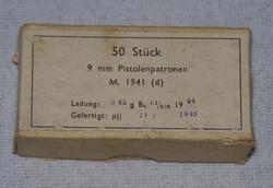 Tysk 9 mm. ammunition - 1945